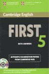 012 CAMBRIDGE ENGLISH FIRST 5 STUDENT BOOK WITH ANSWERS + 2 AUDIO CDS