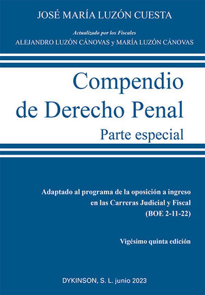 023 COMPENDIO DE DERECHO PENAL PARTE ESPECIAL ED 2023