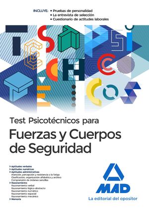 017 TEST PSICOTECNICOS PARA FUERZAS Y CUERPOS DE SEGURIDAD