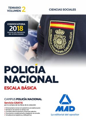 018 T2 POLICÍA NACIONAL ESCALA BÁSICA. CIENCIAS SOCIALES