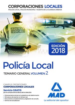 018 T2 POLICÍA LOCAL DE CORPORACIONES LOCALES