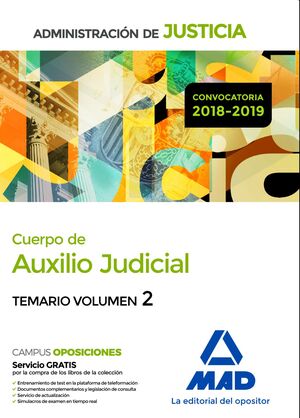 018 T2 CUERPO DE AUXILIO JUDICIAL DE LA ADMINISTRACIÓN DE JUSTICIA