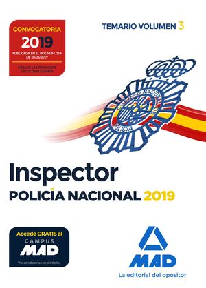 019 T3 INSPECTOR DE POLICÍA NACIONAL