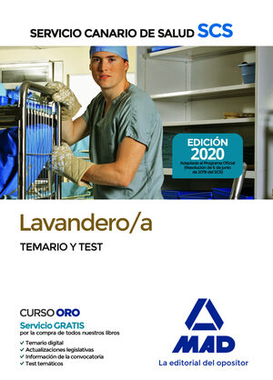 020 LAVANDERO / A SERVICIO CANARIO SALUD -TEMARIO Y TEST