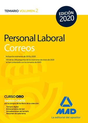 020 T2 CORREOS PERSONAL LABORAL TEMARIO