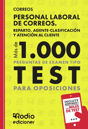 022 MAS DE 1000 PREGUNTAS TIPO TEST PARA OPOSICIONES REPARTO AGENTE-CLASIFICACION Y ATENCION AL CLIENTE