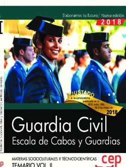 018 T2 GUARDIA CIVIL ESCALA DE CABOS Y GUARDIAS. MATERIAS SOCIOCULTURALES Y TÉCNICO-CIENTIFICAS
