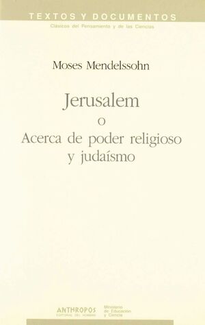 JERUSALEM O ACERCA DE PODER RELIGIOSO Y JUDAISMO