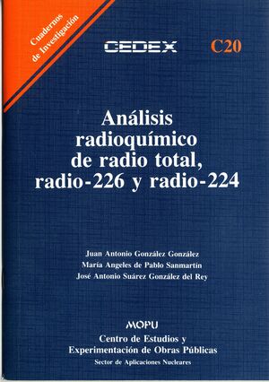 *** ANALISIS RADIOQUIMICO DE RADIO TOTAL, RADIO-226 Y RADIO-224