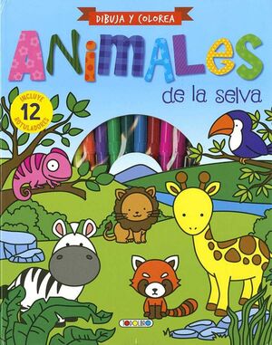 ANIMALES DE LA SELVA ( DIBUJA Y COLOREA ) REF 5008-01