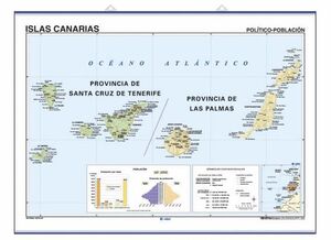 MAPA MURAL ISLAS CANARIAS FISICO / POLITICO